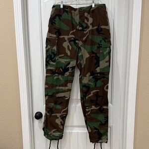 EUC Propper Men's Green and Brown Camouflage Cargo Tactical Ripstop Pants